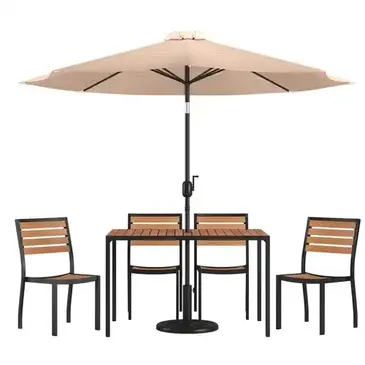 Flash Furniture XU-DG-304860364-UB19BTN-GG Chair & Table Set, Outdoor