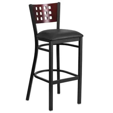 Flash Furniture XU-DG-60118-MAH-BAR-BLKV-GG Bar Stool, Indoor