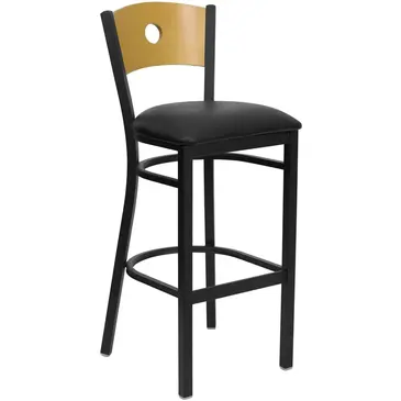 Flash Furniture XU-DG-6F6B-CIR-BAR-BLKV-GG Bar Stool, Indoor