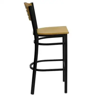 Flash Furniture XU-DG-6H3B-SLAT-BAR-NATW-GG Bar Stool, Indoor