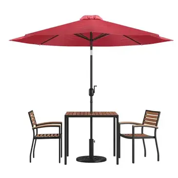 Flash Furniture XU-DG-810060062-UB19BRD-GG Chair & Table Set, Outdoor