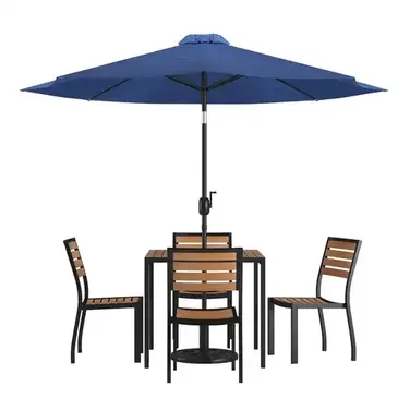 Flash Furniture XU-DG-810060364-UB19BNV-GG Chair & Table Set, Outdoor