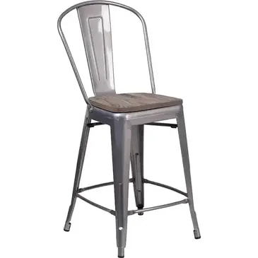 Flash Furniture XU-DG-TP001B-24-WD-GG Bar Stool, Indoor