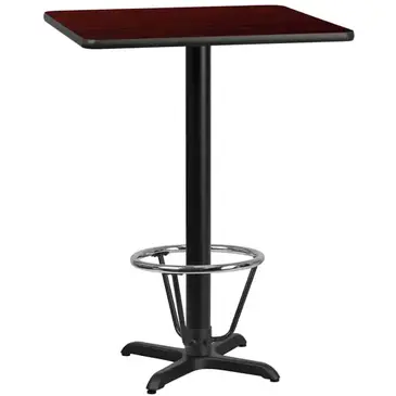 Flash Furniture XU-MAHTB-3030-T2222B-3CFR-GG Table, Indoor, Bar Height