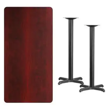 Flash Furniture XU-MAHTB-3060-T2222B-GG Table, Indoor, Bar Height