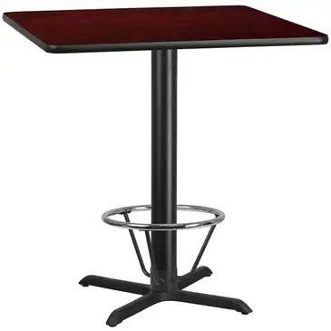 Flash Furniture XU-MAHTB-4242-T3333B-4CFR-GG Table, Indoor, Bar Height