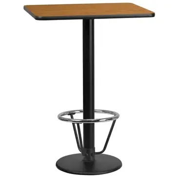 Flash Furniture XU-NATTB-2430-TR18B-3CFR-GG Table, Indoor, Bar Height