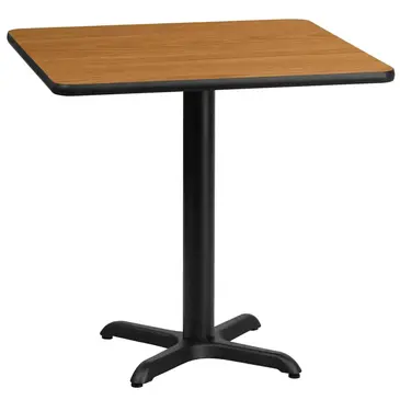 Flash Furniture XU-NATTB-3030-T2222-GG Table, Indoor, Dining Height