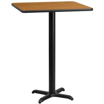 Flash Furniture XU-NATTB-3030-T2222B-GG Table, Indoor, Bar Height