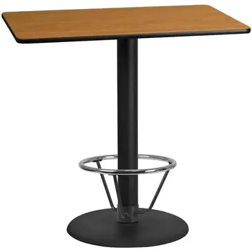 Flash Furniture XU-NATTB-3048-TR24B-4CFR-GG Table, Indoor, Bar Height