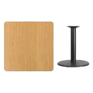 Flash Furniture XU-NATTB-3636-TR24-GG Table, Indoor, Dining Height