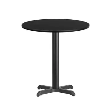 Flash Furniture XU-RD-24-BLKTB-T2222-GG Table, Indoor, Dining Height