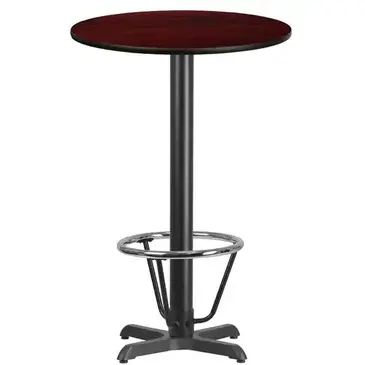 Flash Furniture XU-RD-24-MAHTB-T2222B-3CFR-GG Table, Indoor, Bar Height