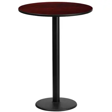 Flash Furniture XU-RD-24-MAHTB-TR18B-GG Table, Indoor, Bar Height