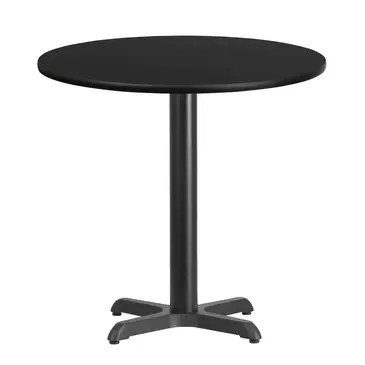 Flash Furniture XU-RD-30-BLKTB-T2222-GG Table, Indoor, Dining Height