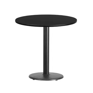 Flash Furniture XU-RD-30-BLKTB-TR18-GG Table, Indoor, Dining Height