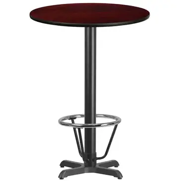 Flash Furniture XU-RD-30-MAHTB-T2222B-3CFR-GG Table, Indoor, Bar Height