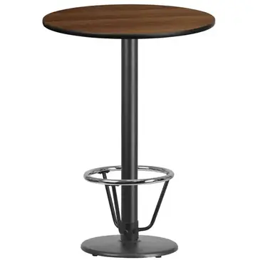 Flash Furniture XU-RD-30-WALTB-TR18B-3CFR-GG Table, Indoor, Bar Height