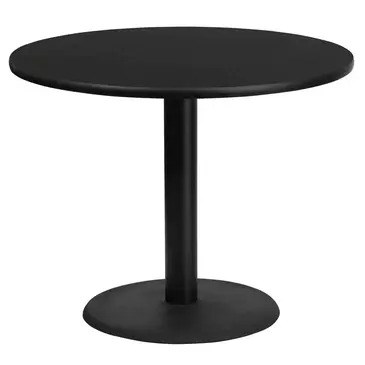 Flash Furniture XU-RD-36-BLKTB-TR24-GG Table, Indoor, Dining Height