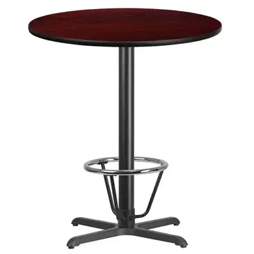 Flash Furniture XU-RD-36-MAHTB-T3030B-3CFR-GG Table, Indoor, Bar Height