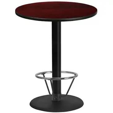 Flash Furniture XU-RD-36-MAHTB-TR24B-4CFR-GG Table, Indoor, Bar Height