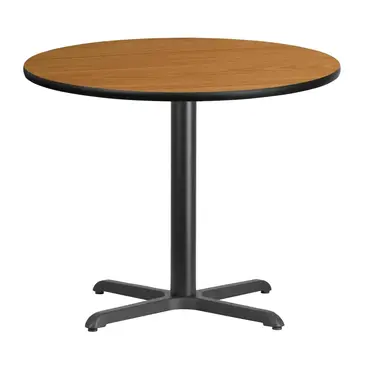 Flash Furniture XU-RD-36-NATTB-T3030-GG Table, Indoor, Dining Height