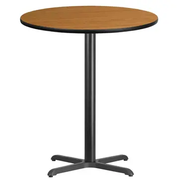 Flash Furniture XU-RD-36-NATTB-T3030B-GG Table, Indoor, Bar Height