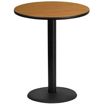 Flash Furniture XU-RD-36-NATTB-TR24B-GG Table, Indoor, Bar Height