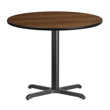 Flash Furniture XU-RD-36-WALTB-T3030-GG Table, Indoor, Dining Height