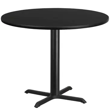 Flash Furniture XU-RD-42-BLKTB-T3333-GG Table, Indoor, Dining Height