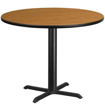 Flash Furniture XU-RD-42-NATTB-T3333-GG Table, Indoor, Dining Height