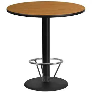 Flash Furniture XU-RD-42-NATTB-TR24B-4CFR-GG Table, Indoor, Bar Height