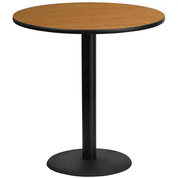 Flash Furniture XU-RD-42-NATTB-TR24B-GG Table, Indoor, Bar Height