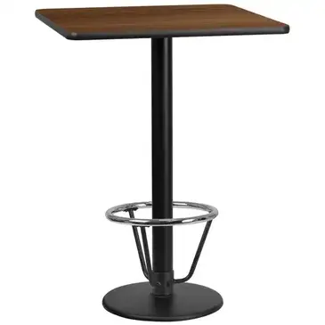Flash Furniture XU-WALTB-3030-TR18B-3CFR-GG Table, Indoor, Bar Height
