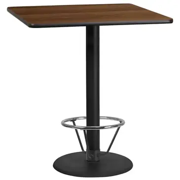 Flash Furniture XU-WALTB-3636-TR24B-4CFR-GG Table, Indoor, Bar Height