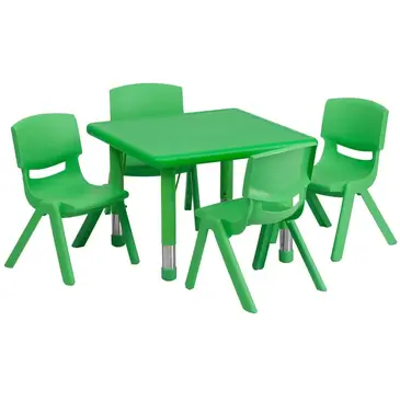 Flash Furniture YU-YCX-0023-2-SQR-TBL-GREEN-E-GG Chair & Table Set, Indoor