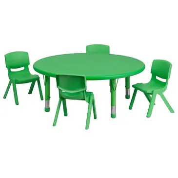 Flash Furniture YU-YCX-0053-2-ROUND-TBL-GREEN-E-GG Chair & Table Set, Indoor