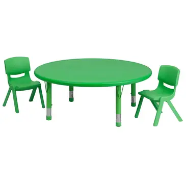 Flash Furniture YU-YCX-0053-2-ROUND-TBL-GREEN-R-GG Chair & Table Set, Indoor