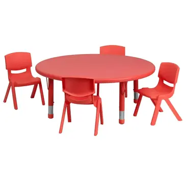 Flash Furniture YU-YCX-0053-2-ROUND-TBL-RED-E-GG Chair & Table Set, Indoor