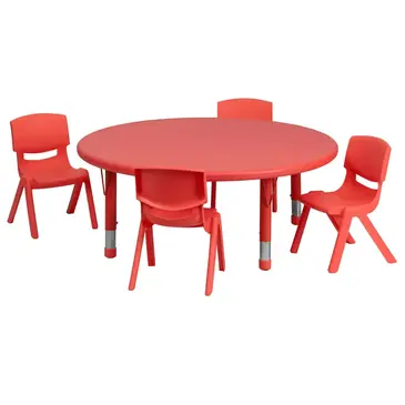 Flash Furniture YU-YCX-0053-2-ROUND-TBL-RED-E-GG Chair & Table Set, Indoor