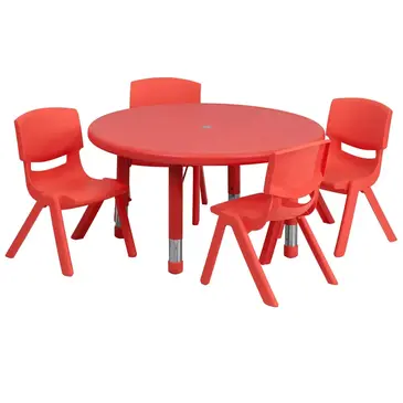 Flash Furniture YU-YCX-0073-2-ROUND-TBL-RED-E-GG Chair & Table Set, Indoor