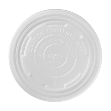 Flat Lid, 12-16/24-32 Oz Containers, White, PLA, (500/Case), Karat Earth KE-KDL114