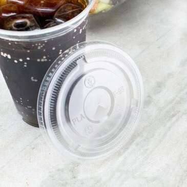 Flat Lid, 12-24 oz, Translucent, Plastic, Karat KE-KC626TS