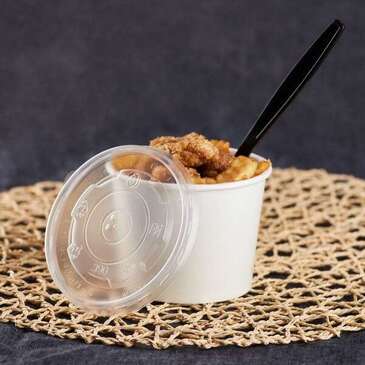 Karat Flat Lid, Fits 12 oz Food Container, Translucent, Plastic, (1000/Case), Karat C-KDL100-PP