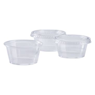 Flat Lid, Fits 3.25-5.5oz Portion Cup, Translucent, PET, (2500/Case) Karat FP-PL400-PET