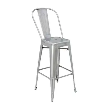 Florida Seating IND BARSTOOL GALVANIZED Bar Stool, Indoor