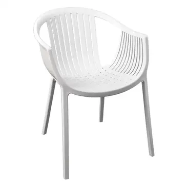Florida Seating TATAMI/WHITE Chair, Armchair, Stacking, Outdoor