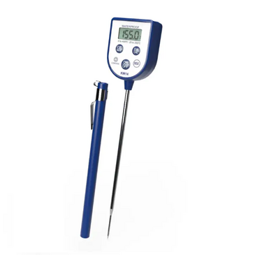 FLUKE ELECTRONICS Digital Pocket Thermometer, 5", Blue, Stainless Steel, -4/+400F, Fluke KM14