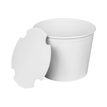 LOLLICUP Food Bucket, 85 oz, White, Paperboard, (180/Case), Karat C-FB85W