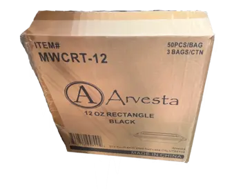 Food Container, 12 oz, Microwavable, Rectangle, Arvesta MWCRT-12